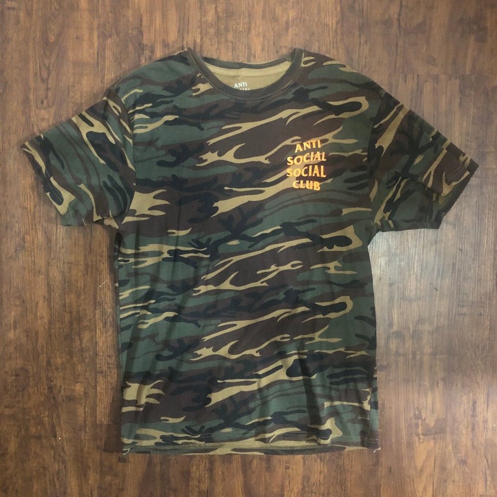 Anti Social Social Club Large Tee Camo Orange